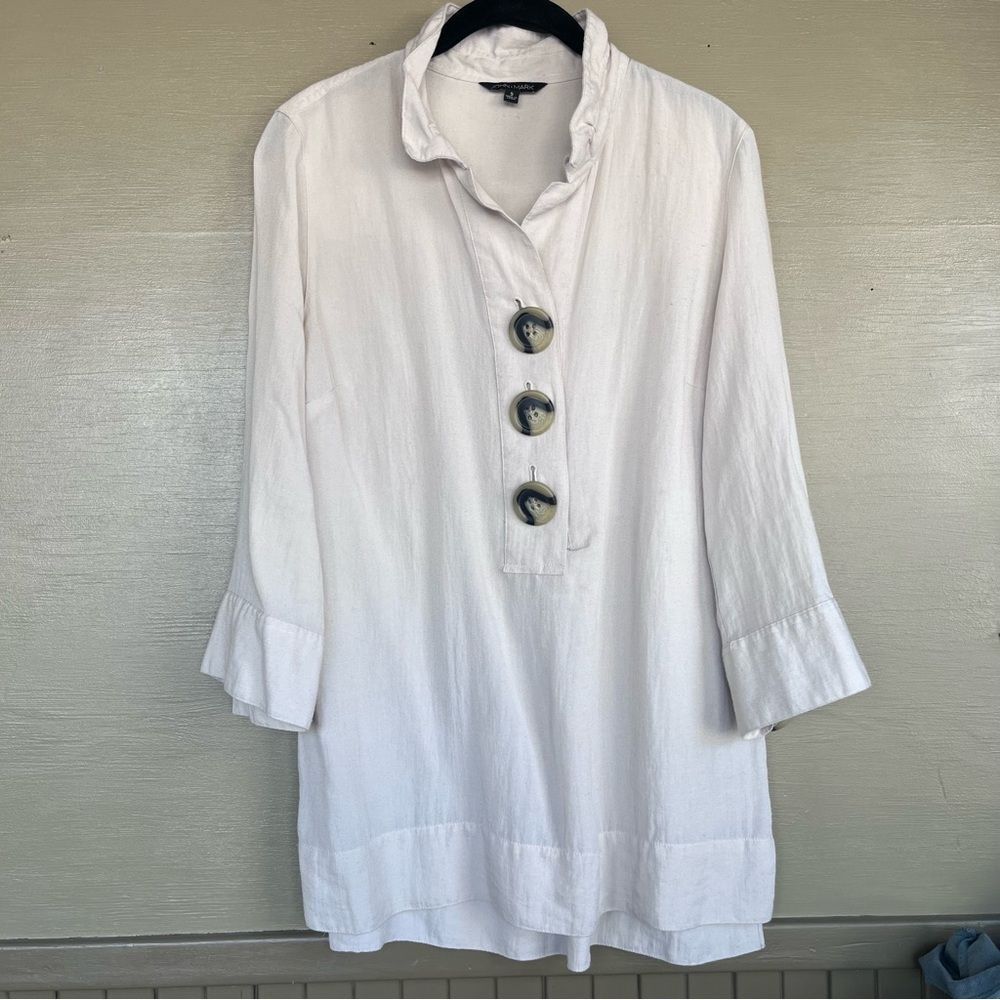 John Mark Rayon Large Button Tunic Small - image 1
